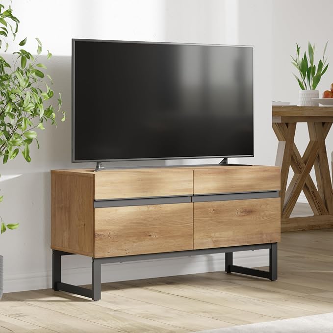 WAMPAT Modern TV Stand for 26-40 Inch TVs, Wood Entertainment Center by WAMPAT