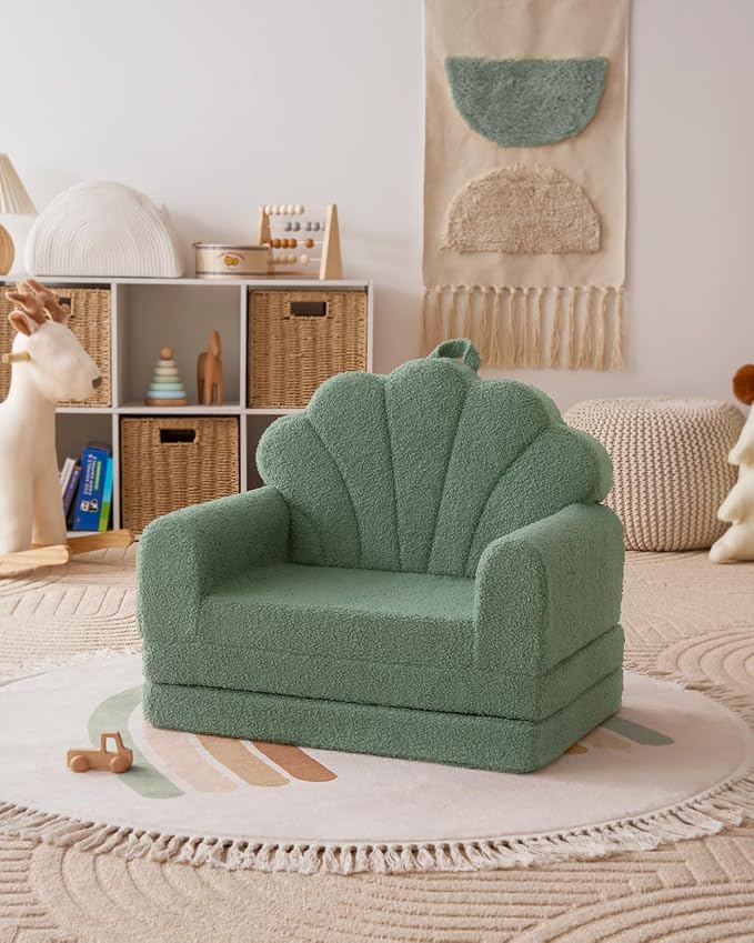 Blissful Diary Kids Couch, 2-in-1 Soft Toddler Couch Fold Out, Toddler Chair - Image 8