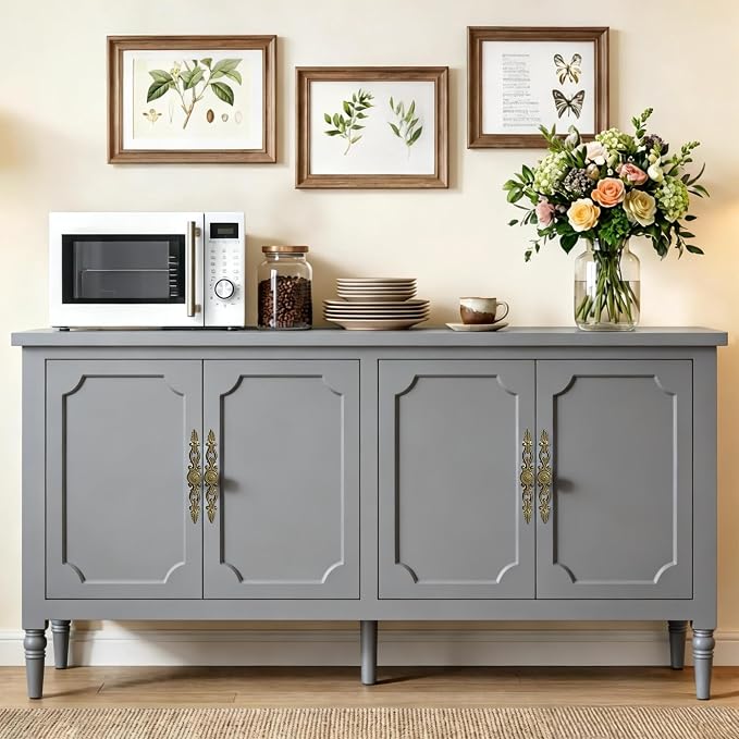 RoyalCraft Buffet Cabinet with Storage, Mid Century Modern Painted Credenza - Image 9