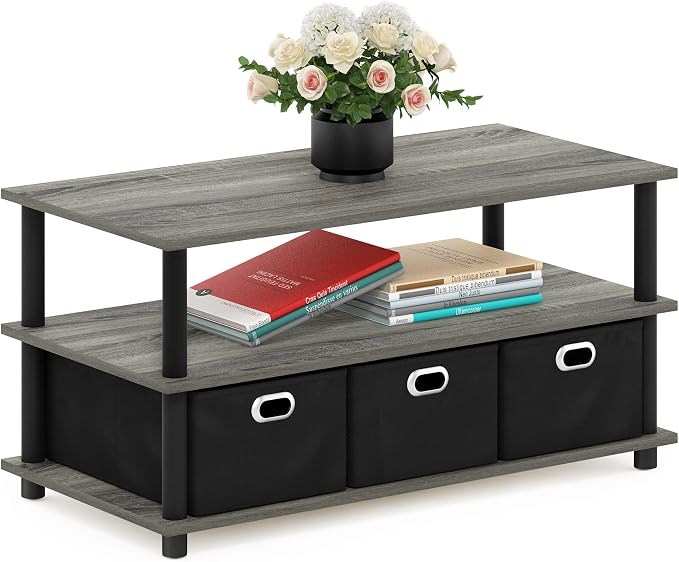 FURINNO Turn-N-Tube Coffee Table, 31.22D x 15.5W x 15.8H in, French Oak by Furinno-FitsYourSpaceFitsYourBudget