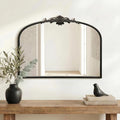 Besdomus Vintage Arched Black Mirror: 32"x24" French Large Black Vintage Wall by Besdomus