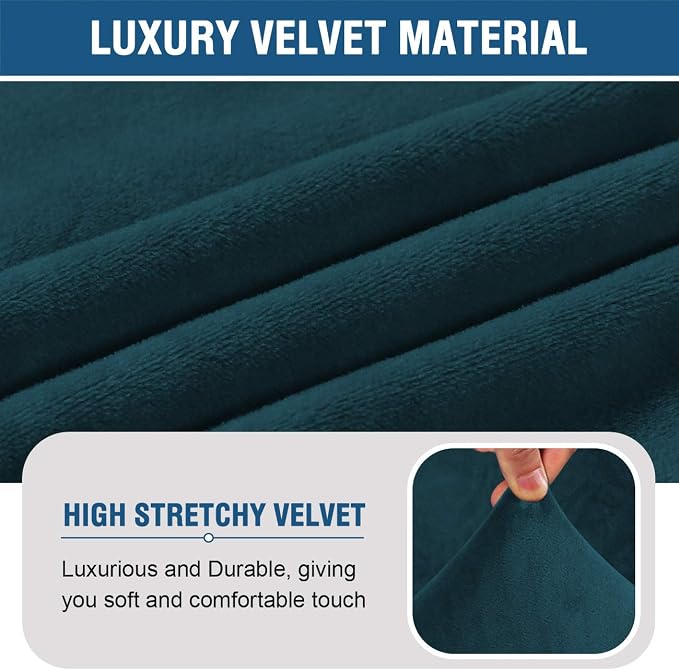 H.VERSAILTEX Armless Accent Chair Covers Thick Velvet Armless Chair Slipcovers - Image 5