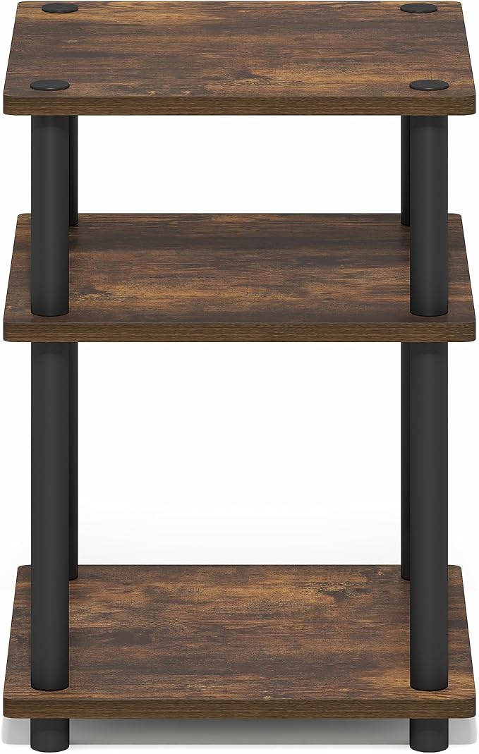 Furinno Turn-N-Tube Side Table, 3-Tier Square Modern End Table, Toolless Open - Image 7