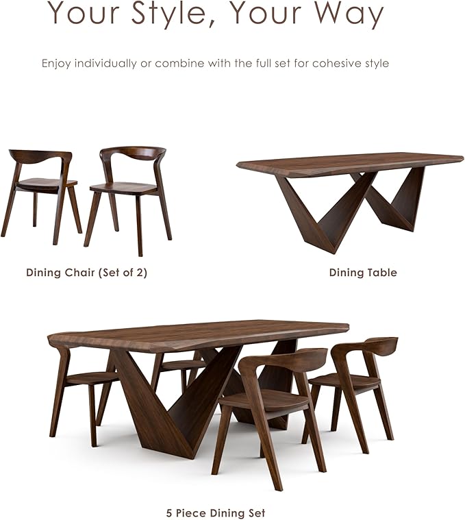 Furniture of America Nazaen III 82.5" Mid-Century Modern Solid Wood Live Edge - Image 7