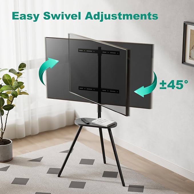 Tripod Easel TV Stand for 43–65 Inch TVs, Height Adjustable Swivel Floor TV - Image 4