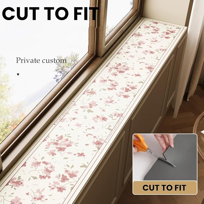 Floral Print Window Sill Cushion – Ultra-Narrow Waterproof Pad - Image 4