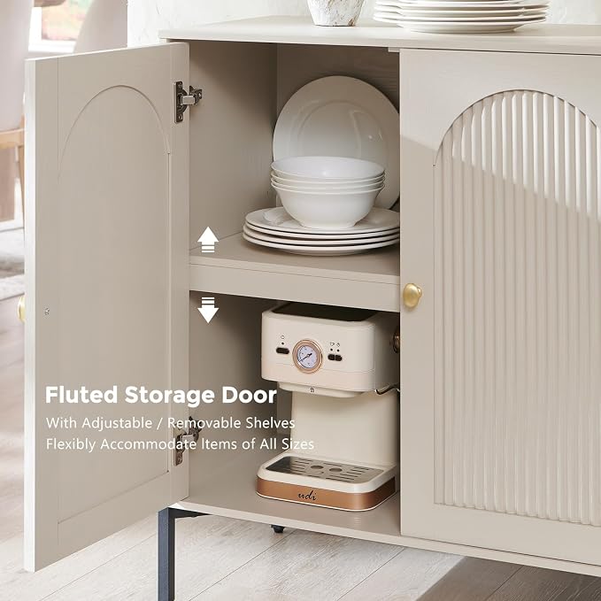 IFBUY Modern Sideboard Buffet Cabinet, Wooden Modular Coffee Bar Cabinets - Image 5