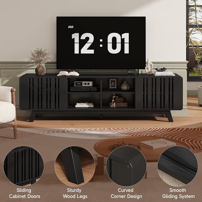 ONBRILL 70-Inch TV Stand for TVs up to 80 Inch, Mid-Century Modern Television - Image 5