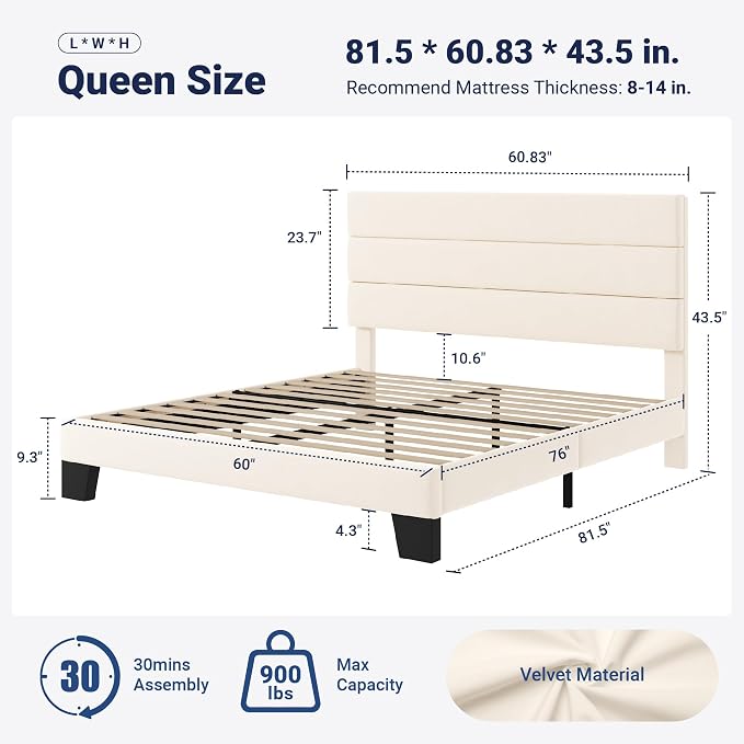 Allewie Queen Size Platform Bed Frame - Image 2