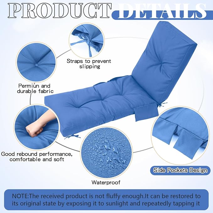 Kigley Outdoor Chaise Lounge Cushions - Image 4