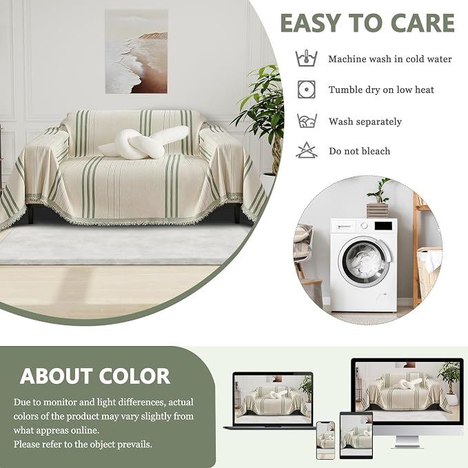 DREAMINGO Armchair Cover Washable Chenille Sofa Protector - Image 6
