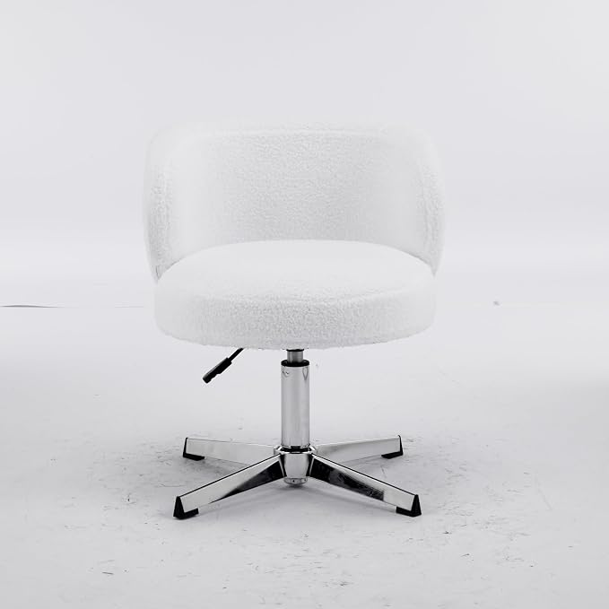 VINGLI Cute Small Swivel Desk Chair Comfy no Wheels, Ergonomic Low-Back Lumbar - Image 9