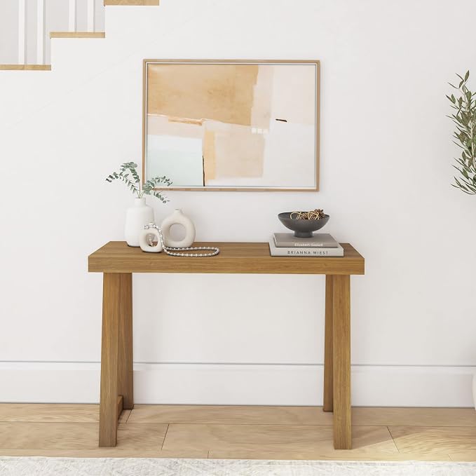 Plank+Beam Solid Wood Console Table, 46 Inch, Sofa Table, Narrow Entryway Table - Image 2