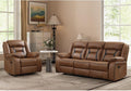 EBELLO Manual Recliner Sofa Set, Faux Leather Reclining Living Room Furniture by EBELLO