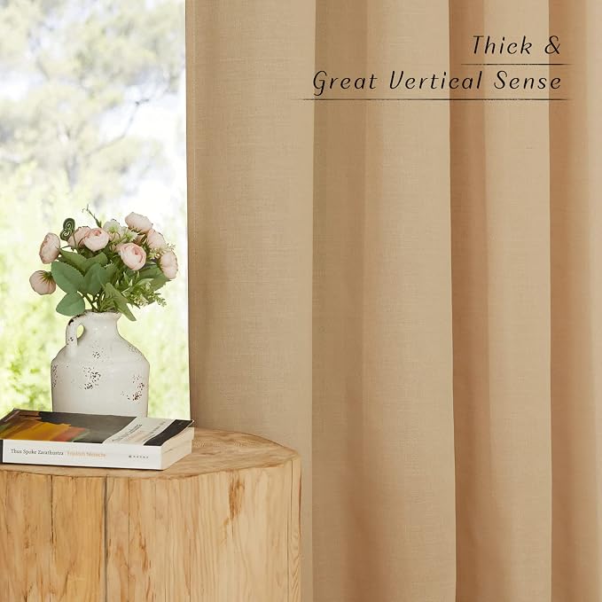 NICETOWN Linen Burlap Curtains 108" Long - Image 3