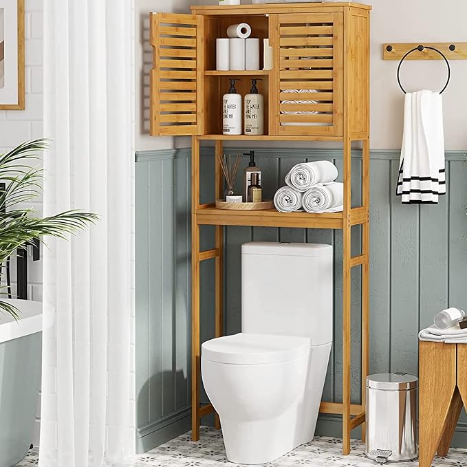 VIAGDO Over The Toilet Storage Cabinet, Tall Bathroom Cabinet Organizer by VIAGDO