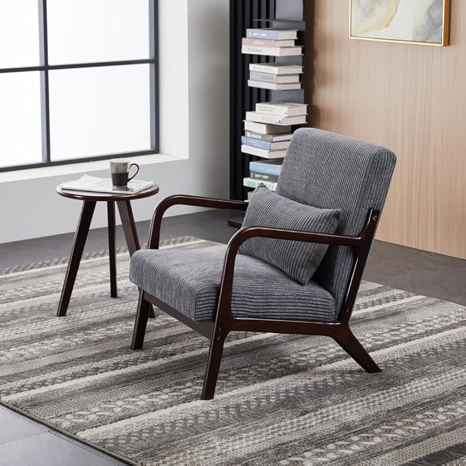 Mid-Century Modern Accent Chair&Coffee Table Set, Vintage Luxury Style - Image 2