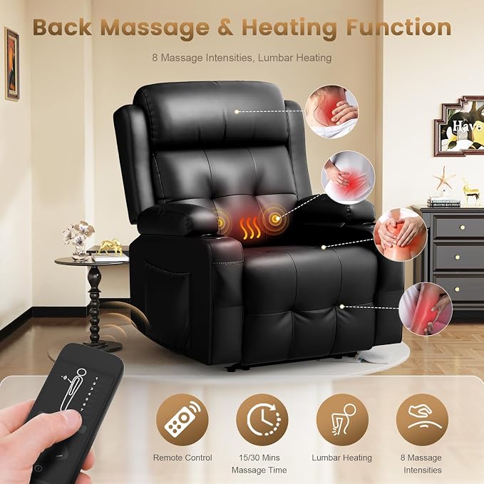 Home Theater Seating Power Recliner Chair, Massage Reclining Sofa - Image 4