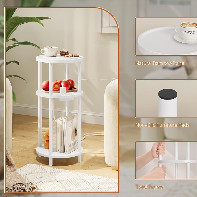 HOOBRO Set of 2 Small Round Side Tables - Image 5