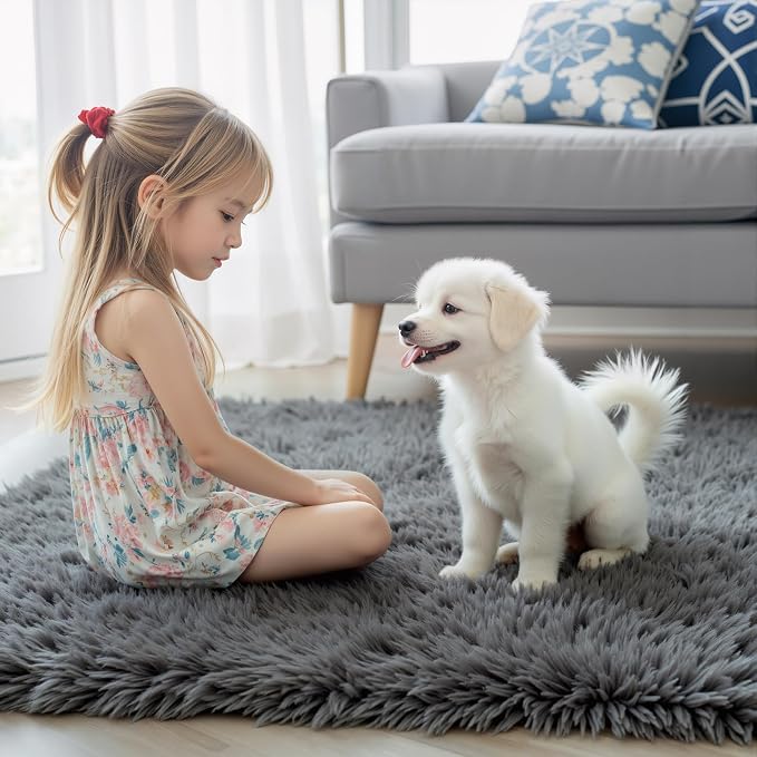 Area Rugs 10x14 Living Room, Shaggy Carpet Soft Plush Furry Bedside Rug Large - Image 7