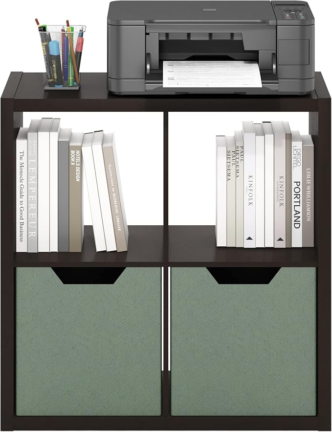 Furinno CUBICLE Book Shelf, 4-Cube Bookshelf, Extra Thick Frame Reversible - Image 8