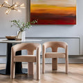 RIVOVA Modern Barrel Dining Chairs Set of 2 Upholstered Velvet Accent Side Chair by RIVOVA