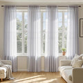 MIULEE Greyish Lilac Sheer Curtains 96 Inches Long, 4 Panels Set, Rod Pocket by MIULEE