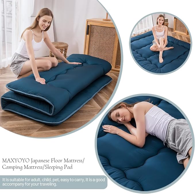 MAXYOYO Japanese Floor Mattress Futon Mattress, Thicken Sleeping Pad Foldable - Image 7