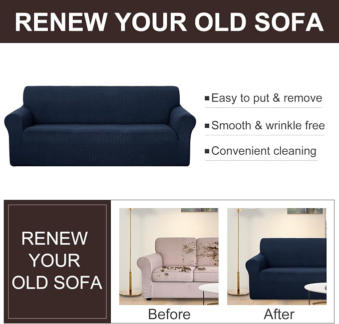 U-NICE HOME 4 Seater Stretch Couch Cover Sofa Cover Washable Sofa Slipcover - Image 5