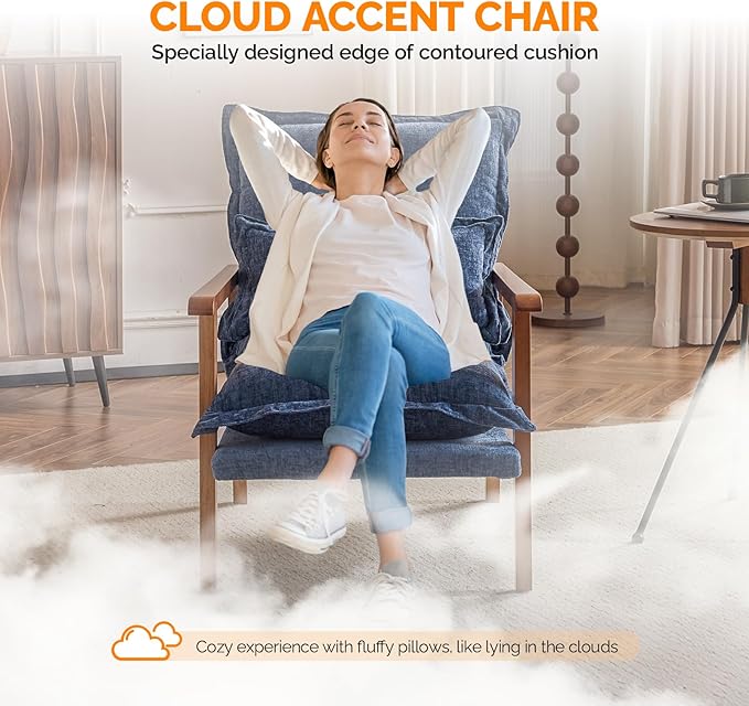 VINGLI Mid-Century Modern Cloud Accent Armchair - Image 6