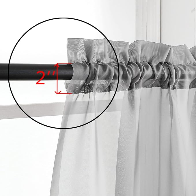 Aiyufeng 2 Panels Sheer Window Curtains 72 Inches Length, Elegant Window Voile - Image 5