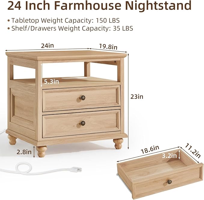 Joaxswe Farmhouse Nightstand - Image 2