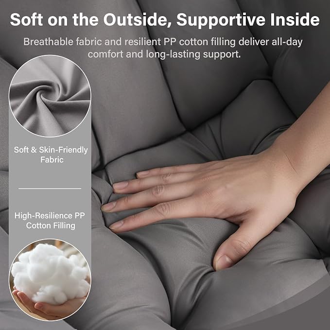 MBOOYOME Lazy Chair with Ottoman, Modern Accent Lounge Armchair with Armrests - Image 7