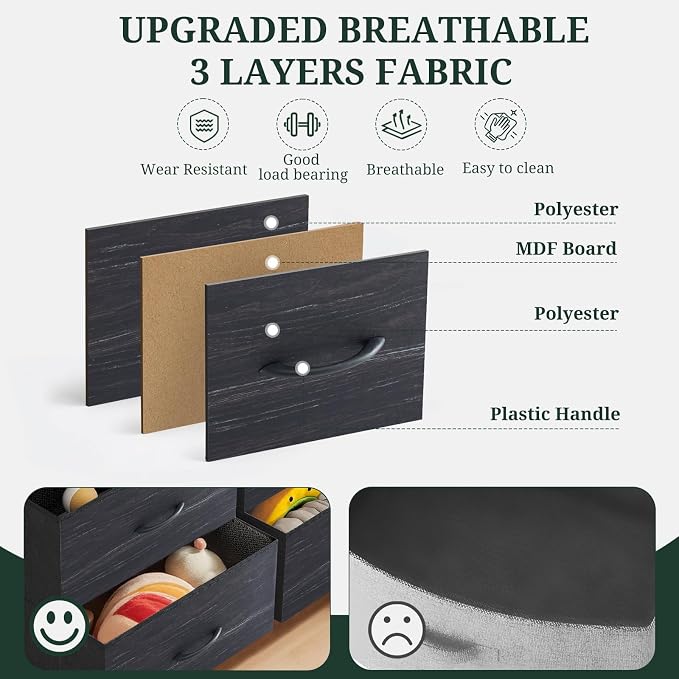 7-Drawer Dresser for Bedroom, Anti-Tip Wide Storage Organizer Fabric Chest of - Image 7