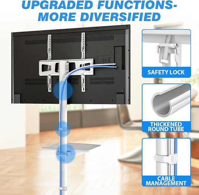 Rfiver Mobile TV Stand for 23-65 Inch LCD LED Flat/Curved Panel Screen TVs up - Image 6
