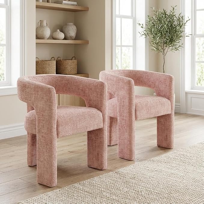 Jofran Gwen Jacquard Upholstered Accent Chair, Modern Luxury Plush Sculptural - Image 9