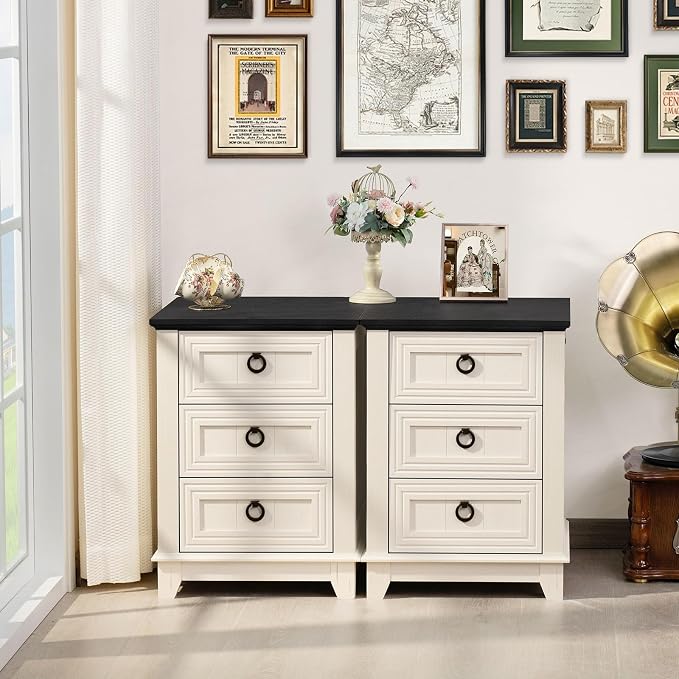 Joaxswe Farmhouse Night Stand Set of 2, Dresser - Image 5