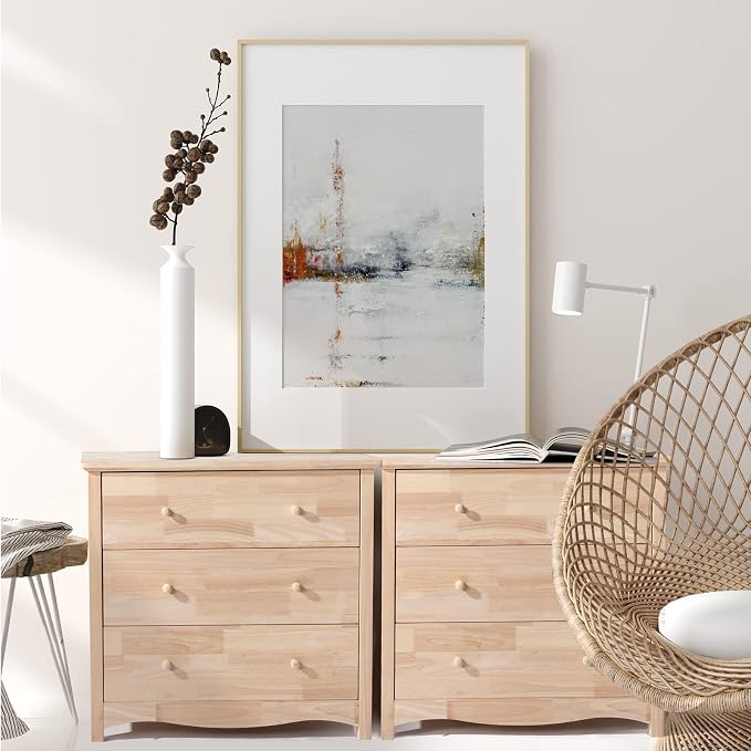 VINGLI Unfinished Solid Wood Dresser Color DIY, 3 Drawer Dresser, Natural - Image 7