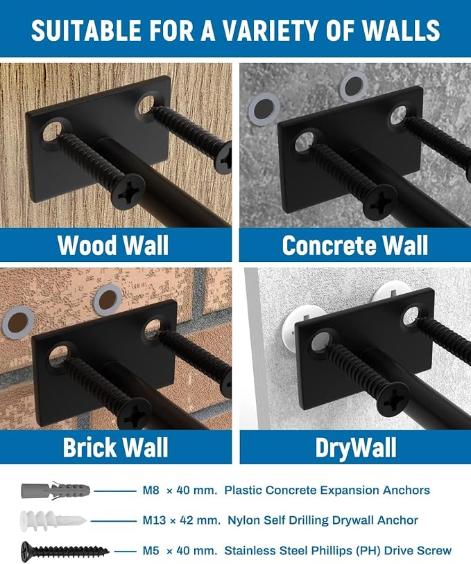 LEOPO 32-Pack 10 inch Floating Shelf Brackets, Hidden Shelf Bracket - Image 6