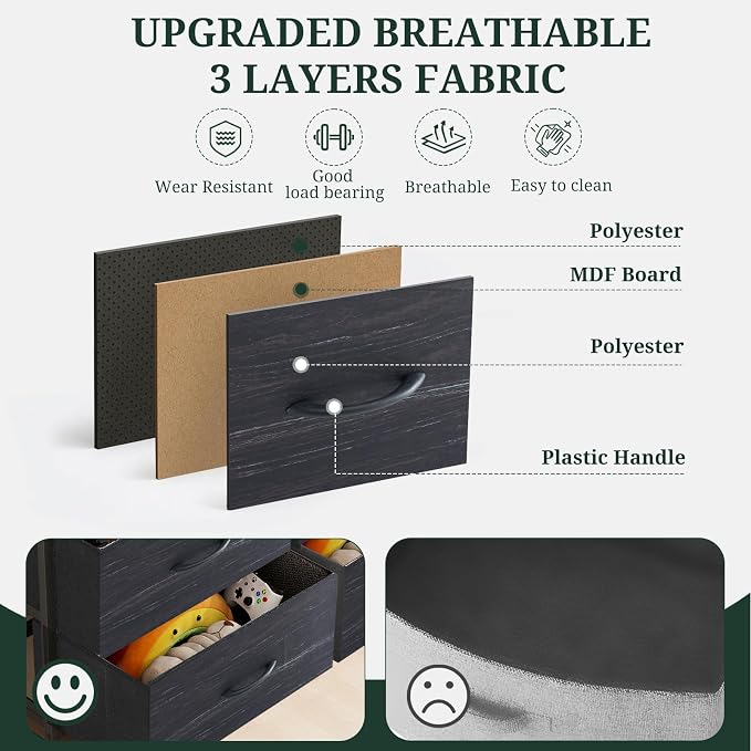 9-Drawer Dresser for Bedroom, Anti-Tip Tall Storage Organizer Chest of Drawers - Image 7