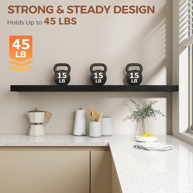Dreamland 55 Inch Black Floating Shelves - Image 4