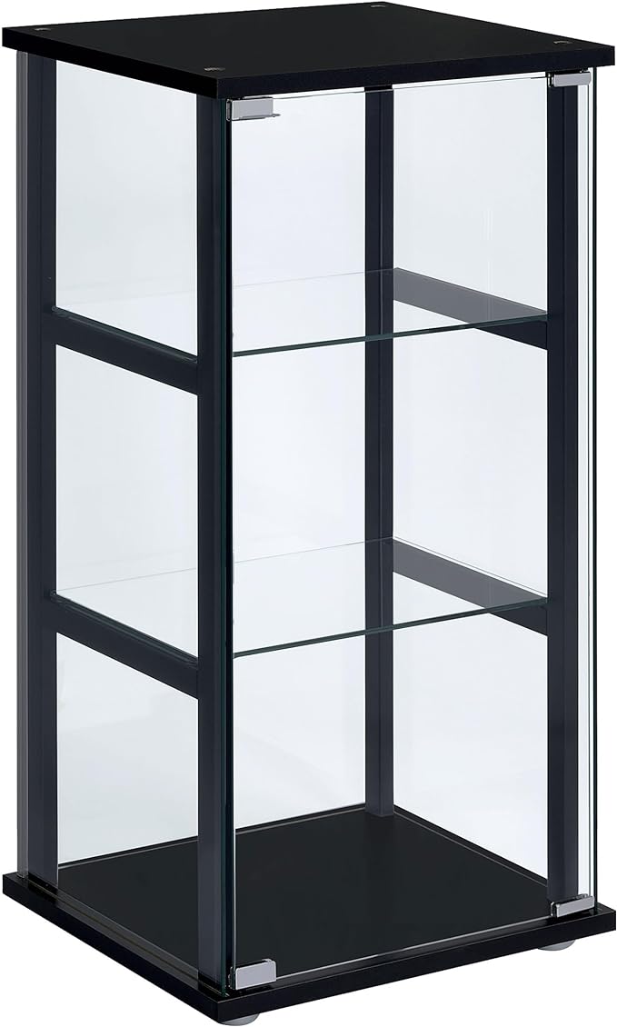Coaster Home Furnishings Cyclamen 34-inch 3-Tier Clear Tempered Glass Curio by CoasterFineFurniture
