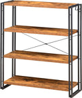 HCHQHS Bookshelf, 4-Tier Industrial Bookcase, Rustic Open Book Shelf, by HCHQHS