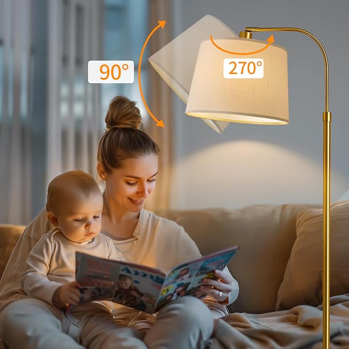 Oneach 62" Arc Floor Lamp for Living Rooms, Modern Reading Light for Bedrooms - Image 4