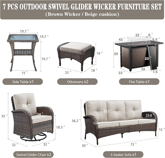 Belord 8 Piece Patio Furniture Set - Image 2