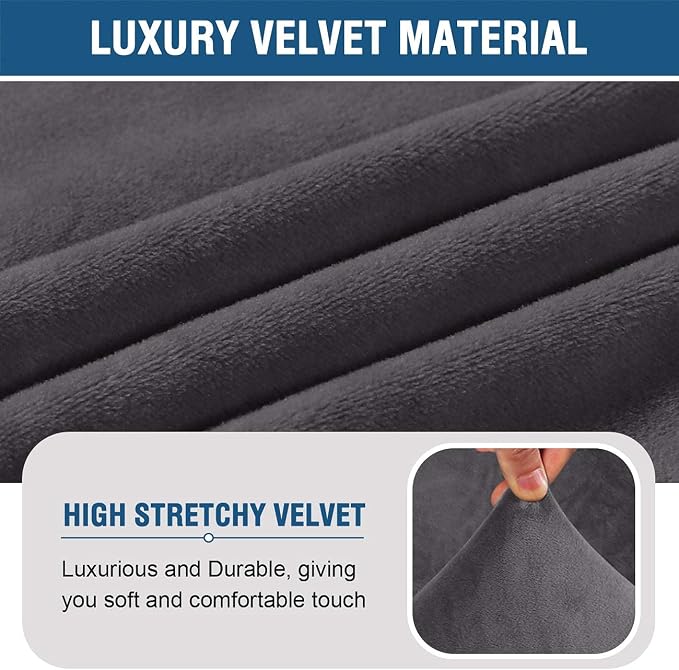 H.VERSAILTEX Armless Accent Chair Covers Thick Velvet Armless Chair Slipcovers - Image 5