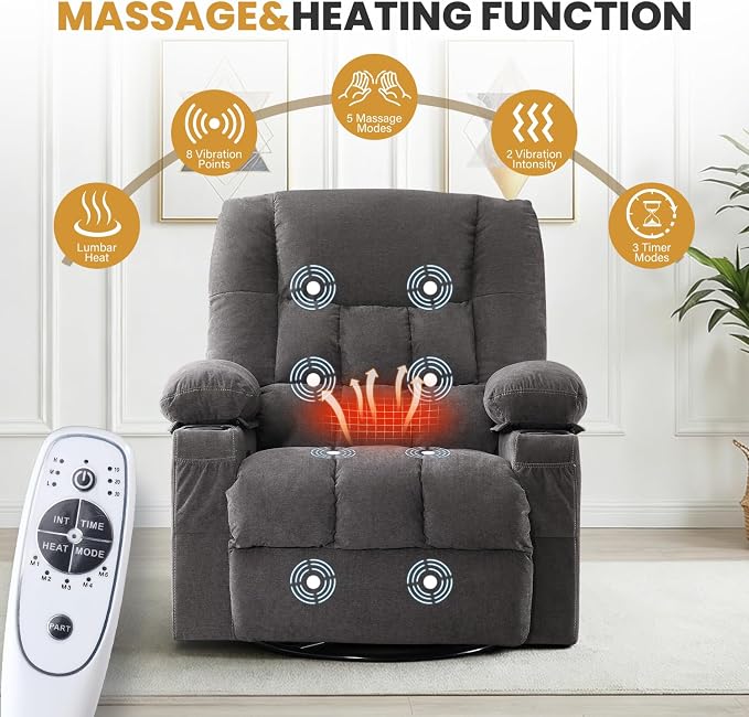 Swivel Recliner Chair for Adults - Image 3