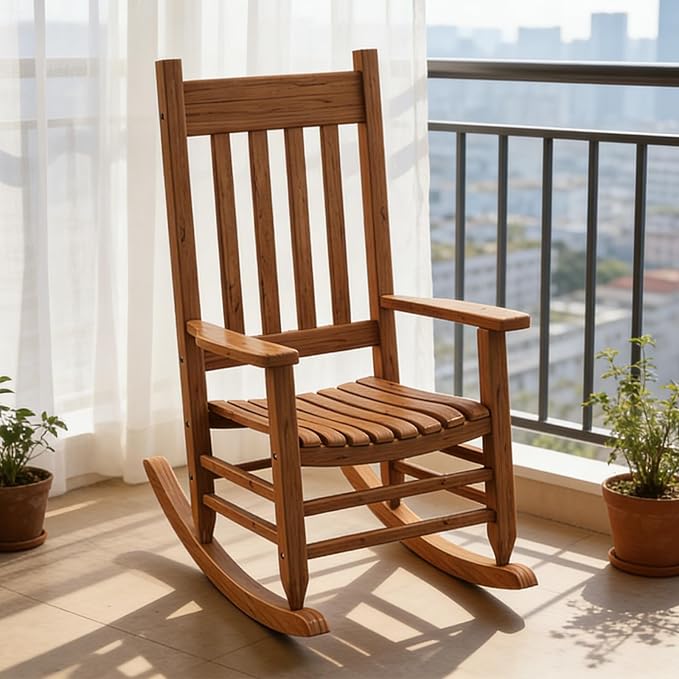 Oversized Outdoor Wooden Rocking Chair - Image 6