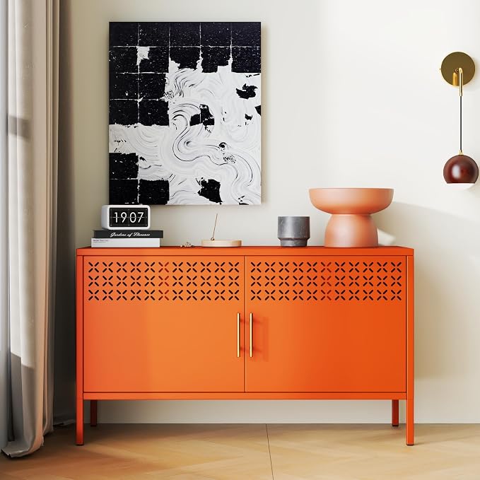 GDNVBRDS Metal Storage Cabinet, 2-Door Short Locker Cabinets by Unknown