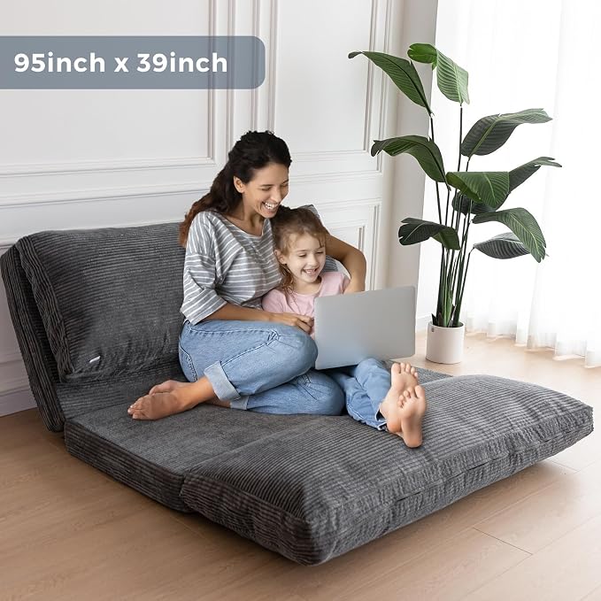 MAXYOYO Folding Sofa Bed, Extra Thick and Long Floor Sofa Convertible Sleeper - Image 8